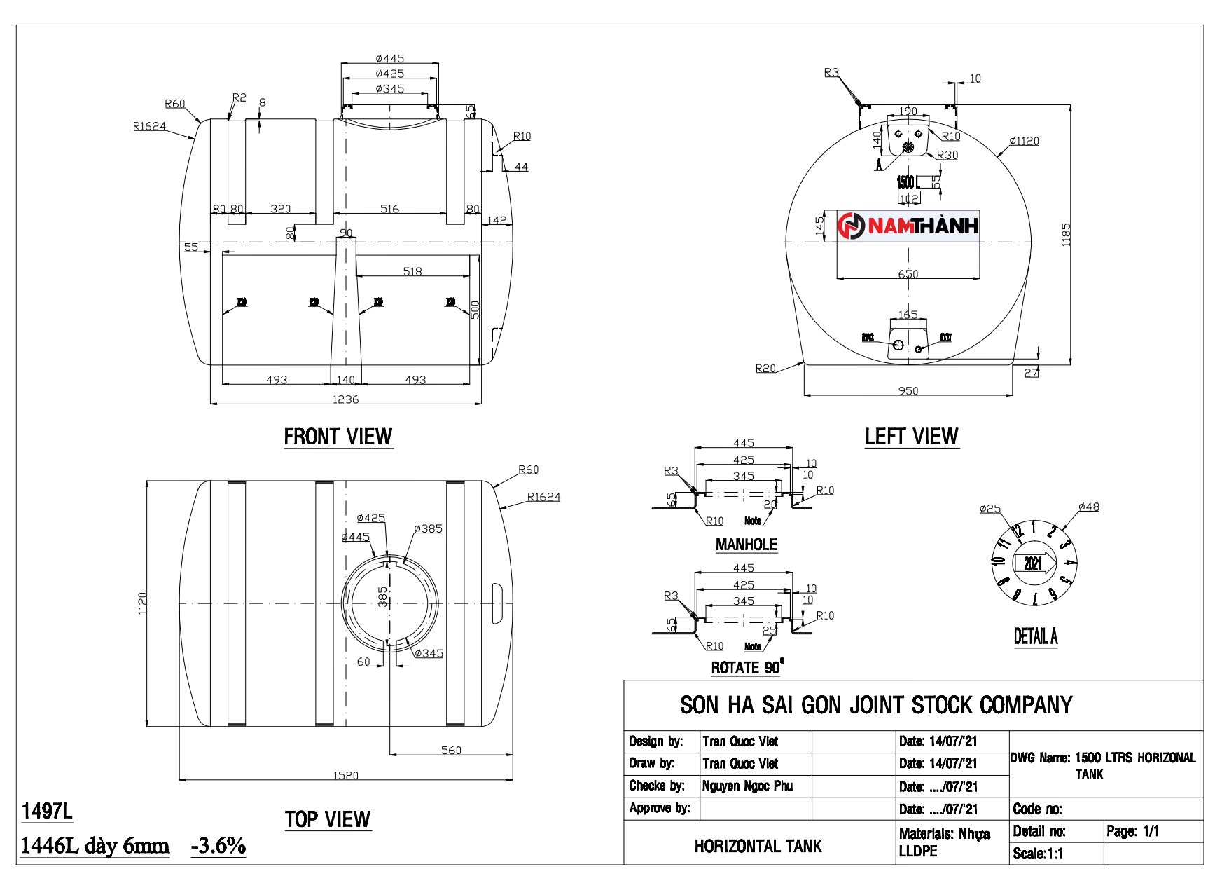 ban ve bon nuoc nhua nam thanh 1500l ngang